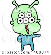 Happy Cartoon Alien
