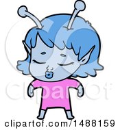 Poster, Art Print Of Cute Alien Girl Cartoon