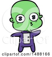 Cartoon Weird Bald Spaceman by lineartestpilot