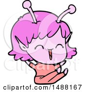Poster, Art Print Of Cartoon Alien Girl Laughing
