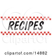 Recipes Sign With Red Checker Borders by Andy Nortnik