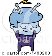Shy Cartoon Spaceman by lineartestpilot