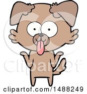 Poster, Art Print Of Cartoon Dog With Tongue Sticking Out