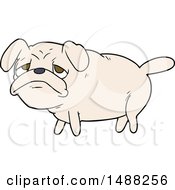 Cartoon Unhappy Pug Dog