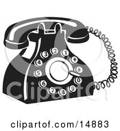 Old Fashioned Rotary Landline Telephone Clipart Illustration