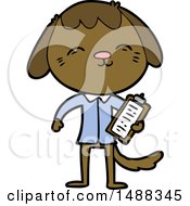 Happy Cartoon Office Worker Dog by lineartestpilot