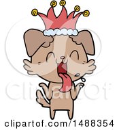 Poster, Art Print Of Cartoon Panting Dog Shrugging Shoulders