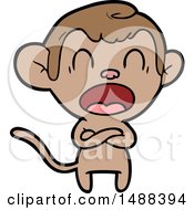 Shouting Cartoon Monkey