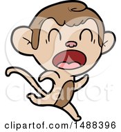 Shouting Cartoon Monkey Running by lineartestpilot
