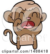 Poster, Art Print Of Shouting Cartoon Monkey