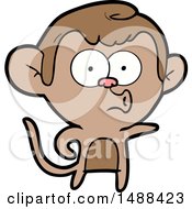 Poster, Art Print Of Cartoon Pointing Monkey