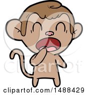 Yawning Cartoon Monkey