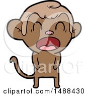Poster, Art Print Of Yawning Cartoon Monkey