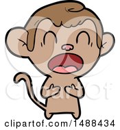 Shouting Cartoon Monkey