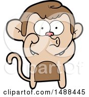 Poster, Art Print Of Cartoon Hooting Monkey