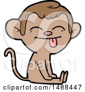 Funny Cartoon Monkey Sitting