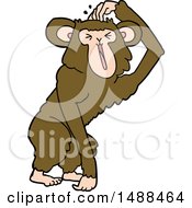 Cartoon Chimp Scratching Head