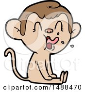 Poster, Art Print Of Crazy Cartoon Monkey Sitting