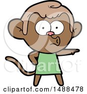 Poster, Art Print Of Cartoon Pointing Monkey