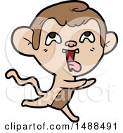 Poster, Art Print Of Crazy Cartoon Monkey Running