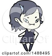 Cartoon Cool Vampire Girl