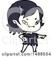 Poster, Art Print Of Cartoon Friendly Vampire Girl Pointing