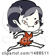 Cartoon Friendly Vampire Girl Running