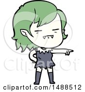 Cartoon Undead Vampire Girl Pointing by lineartestpilot