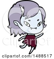 Cartoon Friendly Vampire Girl Running by lineartestpilot