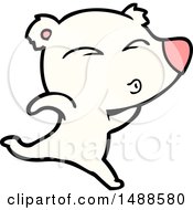 Poster, Art Print Of Cartoon Whistling Polar Bear