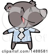 Cartoon Bear In Shirt And Tie by lineartestpilot