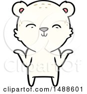 Poster, Art Print Of Happy Cartoon Polar Bear Shrugging Shoulders