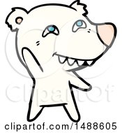 Poster, Art Print Of Cartoon Polar Bear Waving