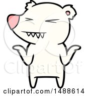 Poster, Art Print Of Angry Polar Bear Cartoon Shrugging Shoulders