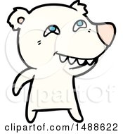 Poster, Art Print Of Cartoon Polar Bear Showing Teeth