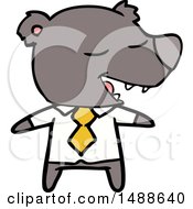 Cartoon Bear Wearing Shirt And Tie by lineartestpilot