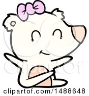 Female Polar Bear Cartoon by lineartestpilot