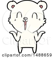 Poster, Art Print Of Happy Cartoon Polar Bear With No Worries