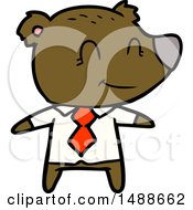 Poster, Art Print Of Cartoon Bear In Shirt And Tie