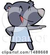 Cartoon Bear In Dress Laughing And Pointing by lineartestpilot