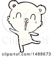 Poster, Art Print Of Happy Cartoon Polar Bear Dancing