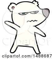 Angry Bear Polar Cartoon Pointing