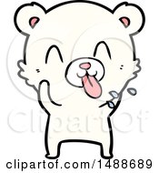 Rude Cartoon Polar Bear Sticking Out Tongue