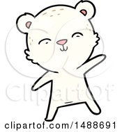 Happy Cartoon Polar Bear Pointing