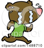 Cartoon Crying Bear Running