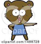 Laughing Pointing Teddy Bear Cartoon