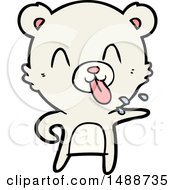 Poster, Art Print Of Rude Cartoon Polar Bear Sticking Out Tongue