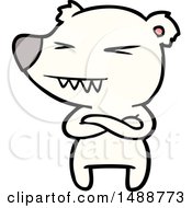 Angry Polar Bear Cartoon With Folded Arms by lineartestpilot