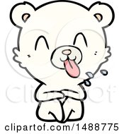 Poster, Art Print Of Rude Cartoon Polar Bear Sticking Out Tongue