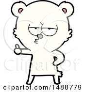 Bored Polar Bear Cartoon Giving Thumbs Up Sign